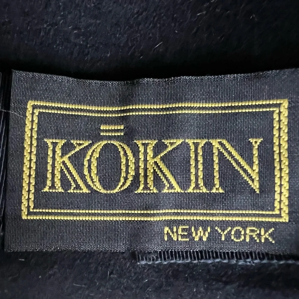 VTG Kokin Black Velvet Wide Brim Bowknot Women's Hat Chic Old Hollywood Retro